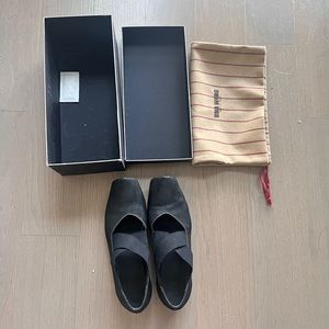 Uma Wang square-toe ballerina shoes black 37